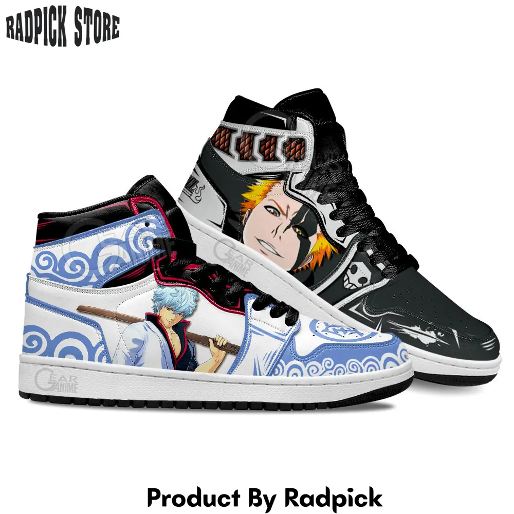 Ichigo kurosaki and gintoki sakata air jordan high top sneakers anime mn30  rp0249429